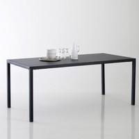 hiba 6 seater dining table in matt black metal