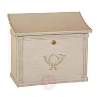 High-quality letterbox MERITO white/gold patinated