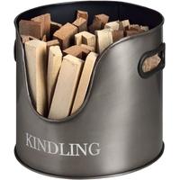 Hill Interiors Antique Pewter Kindling Storage