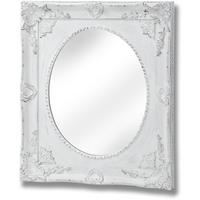 Hill Interiors Ornate Antique White Large Oval Mirror