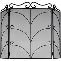 Hill Interiors Heavy Black Ornate Fire Screen - Large