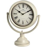 hill interiors cream round mantel clock on metal stand