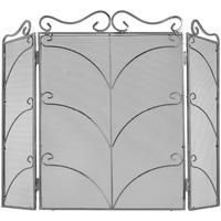 Hill Interiors Heavy Silver Ornate Fire Screen - Large