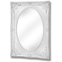 Hill Interiors Ornate Antique White Oval Mirror