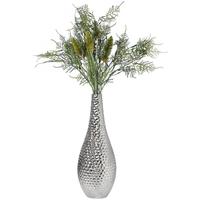 hill interiors silver ceramic dimple effect bottle shaped vase