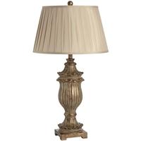 Hill Interiors Ornate Urn Style Lamp with Bavarian Beige Fabric