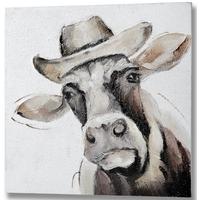 hill interiors cow in a hat oil painting