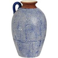 hill interiors grecian style blue mosaic vase with handle