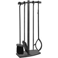 Hill Interiors Black Brushed Steel Hook Top Companion Set