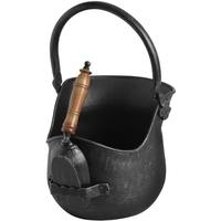 Hill Interiors Black Brushed Steel Coal Bucket with Shovel