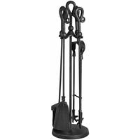 Hill Interiors Black Brushed Steel Crook Handle Companion Set