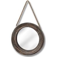 hill interiors wooden frame rope hanging mirror