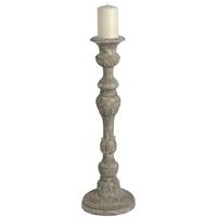 hill interiors base antique white candle pillar tall rounded