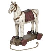 Hill Interiors Polyresin Woodcut Horse with Wheels