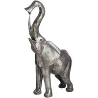 Hill Interiors Silver Reaching elephant Figurine