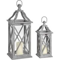 hill interiors grey gross section lanterns with open tops set of 2