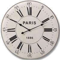 Hill Interiors Black on Cream Metal Paris Clock