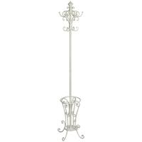 hill interiors antiqued white iron hat coat and umbrella stand