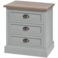 Hill Interiors Churchill Grey 3 Drawer Bedside Cabinet