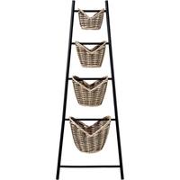 hill interiors novelty ladder wicker basket storage unit