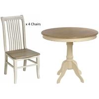 Hill Interiors Country Round Dining Set with 4 Chairs
