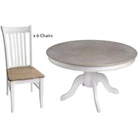 Hill Interiors New England Round Dining Set with 6 Chairs