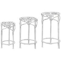 Hill Interiors Antique White Metal Plant Stands (Set of 3)