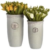 hill interiors tall ceramic fleur de lys planters set of two