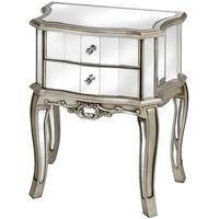 Hill Interiors Argente Mirrored Bedside Table - 2 Drawer