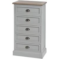 hill interiors churchill grey 5 drawer tallboy