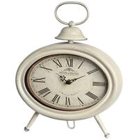 hill interiors cream oval mantel clock with small bell decoration