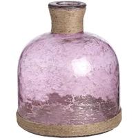 hill interiors metallic rose glass domed vase with natural rope