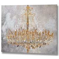 Hill Interiors Golden Chandelier Handpainted Canvas