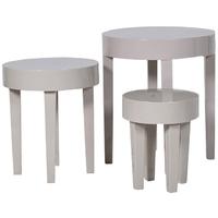 High Gloss Taupe Nest of 3 Tables