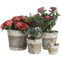 Hill Interiors Set of - 4 Ceramic Planters with Rope Handles