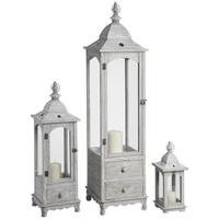 hill interiors set of 3 floor standing lanterns with drawers