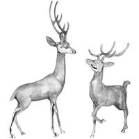 hill interiors tall silver metal deer pair