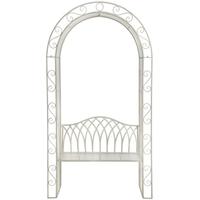 Hill Interiors Antique Cream Garden Bench with Arbour