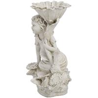 Hill Interiors Cream Seated Fairy Ornament with Bird Feeder