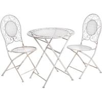 Hill Interiors Cream Metal Table with 2 Chairs