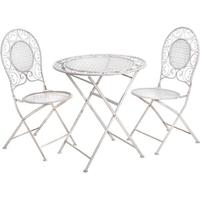 hill interiors cream metal table with 2 chairs