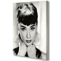 Hill Interiors Audrey Hepburn Portrait - Black and White on Stretched Canvas