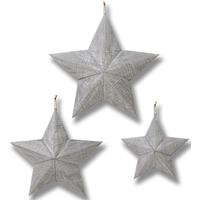 Hill Interiors Grey Wooden Stars (Set of 3)