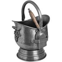 hill interiors antique pewter coal bucket with shovel