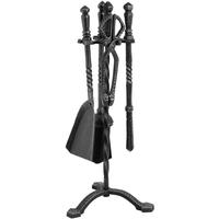 Hill Interiors Gothic Black Brushed Steel Companion Set
