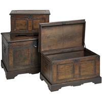 hill interiors flat topped antique effect trunks set of 3