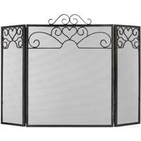 Hill Interiors Small Heart Motif Black Brushed Steel Fire Screen