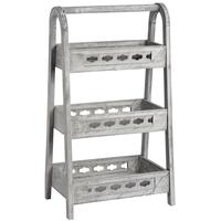 Hill Interiors Grey Washed Wooden A Frame Shelf Unit with 3 Shelves