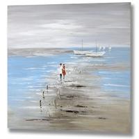 Hill Interiors Couple Walking At Low Tide Canvas