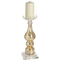 hill interiors antique gold glass candle column tall